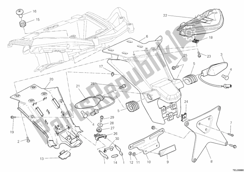 Toutes les pièces pour le Support De Plaque D'immatriculation - Feu Arrière du Ducati Multistrada 1200 S Sport 2012